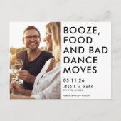 Funny Budget Foto Wedding Save the Date Ankündigungspostkarte (Vorderseite)