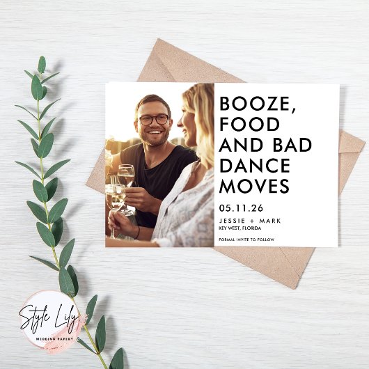 Funny Budget Foto Wedding Save the Date Ankündigungspostkarte