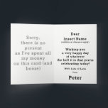 Funny Budget Holiday Card Feiertagskarte<br><div class="desc">Such dir jeden gewollt Urlaub aus!
Es ist eine lustige UrlaubskarteGib sie jemandem mit einem Sinn für Spaß!</div>
