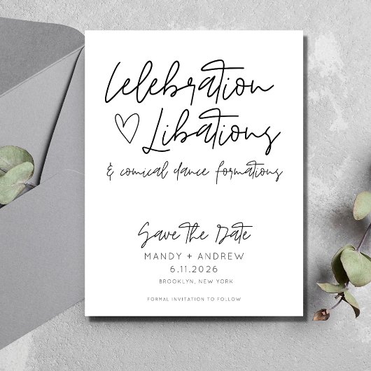 Funny Budget Wedding Save the Date Postkarte