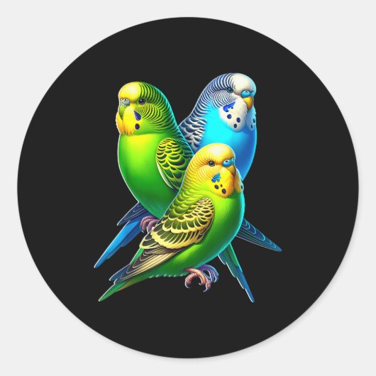 Funny Budgie Budgerigar Design  Runder Aufkleber (Vorderseite)