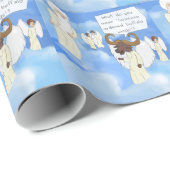 Funny Buffalo Flügel im Himmel Geschenk Geschenkpapier (Rolleneckpunkt)