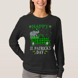 Funny Buffalo Kariert Green Truck Elephant St Patr T-Shirt