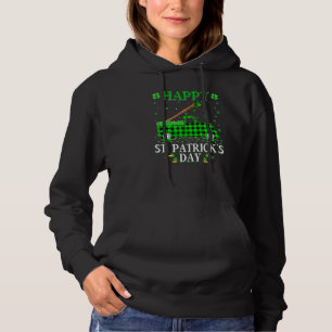 Funny Buffalo Kariert Green Truck Flute St Patrick Hoodie