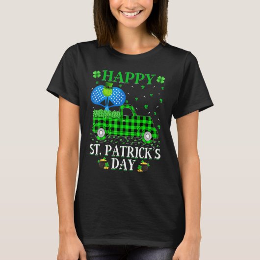 Funny Buffalo Kariert Green Truck Padel St Patrick T-Shirt (Vorderseite)