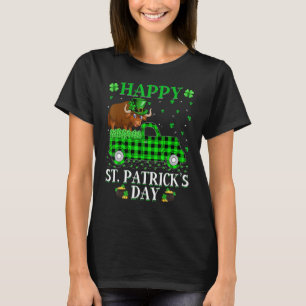 Funny Buffalo Kariert Green Truck Yak St Patrick's T-Shirt