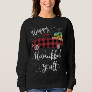 Funny Buffalo Kariert Happy Hanukkah Y'all Red Tru Sweatshirt