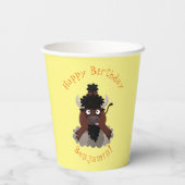 Funny Buffalo personalisierter Cartoon Geburtstag Pappbecher (Rückseite)
