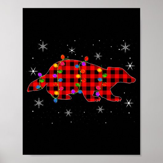 Funny Buffalo Plaid Family Matching Badger Christm Poster (Vorne)