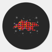 Funny Buffalo Plaid Family Matching Badger Christm Runder Aufkleber (Vorderseite)