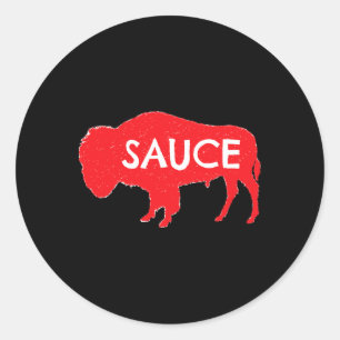 Funny Buffalo Sauce Graphic Hot Wings Spicy Food C Runder Aufkleber