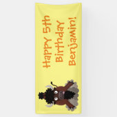 Funny Büffel Bison Cartoon Illustration Banner (Vertikal)