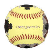 Funny Büffel Bison Cartoon Illustration Baseball (Vorderseite)