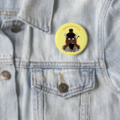 Funny Büffel Bison Cartoon Illustration Button (Beispiel)