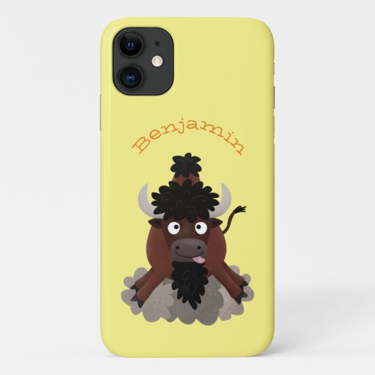 Funny Büffel Bison Cartoon Illustration Case-Mate iPhone Hülle (Rückseite)