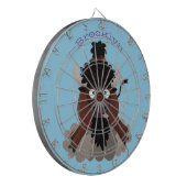 Funny Büffel Bison Cartoon Illustration Dartscheibe (Vorderseite Links)