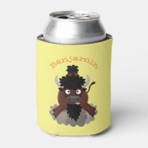 Funny Büffel Bison Cartoon Illustration