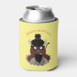 Funny Büffel Bison Cartoon Illustration Dosenkühler