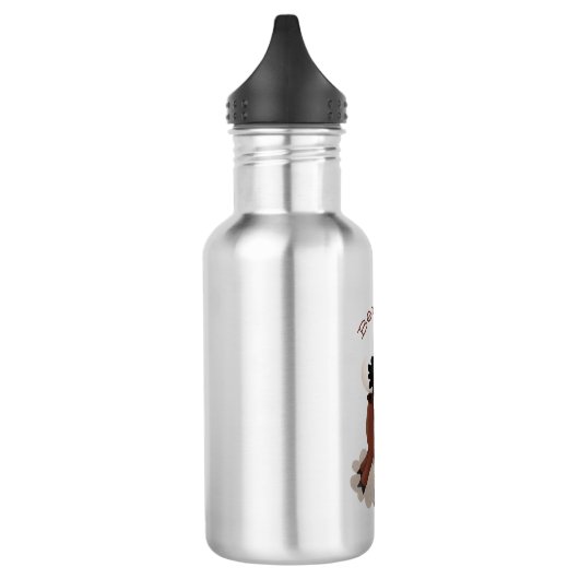 Funny Büffel Bison Cartoon Illustration Edelstahlflasche (Links)