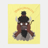 Funny Büffel Bison Cartoon Illustration Fleecedecke (Vorderseite)