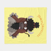 Funny Büffel Bison Cartoon Illustration Fleecedecke (Vorderseite (Horizontal))