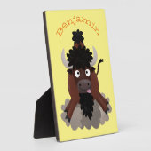 Funny Büffel Bison Cartoon Illustration Fotoplatte (Seite)