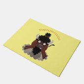 Funny Büffel Bison Cartoon Illustration Fußmatte (Schrägansicht)