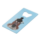 Funny Büffel Bison Cartoon Illustration Geldbeutel Flaschenöffner (Vorderseite Schrägansicht)