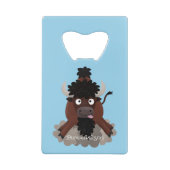Funny Büffel Bison Cartoon Illustration Geldbeutel Flaschenöffner (Rückseite)