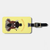 Funny Büffel Bison Cartoon Illustration Gepäckanhänger (Vorderseite horizontal)