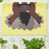 Funny Büffel Bison Cartoon Illustration Geschirrtuch (Gefaltet)