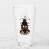 Funny Büffel Bison Cartoon Illustration Glas (Rückseite)