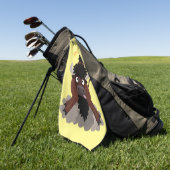 Funny Büffel Bison Cartoon Illustration Golfhandtuch (Gras)