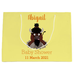 Funny Büffel Bison Cartoon Illustration Große Geschenktüte