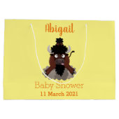 Funny Büffel Bison Cartoon Illustration Große Geschenktüte (Rückseite)