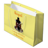 Funny Büffel Bison Cartoon Illustration Große Geschenktüte (Vorderseite Schrägansicht)