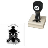 Funny Büffel Bison Cartoon Illustration Gummistempel (Stempel)