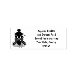 Funny Büffel Bison Cartoon Illustration Gummistempel