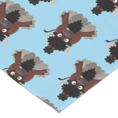Funny Büffel Bison Cartoon Illustration Kurzer Tischläufer (Ecke)