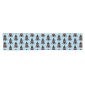 Funny Büffel Bison Cartoon Illustration Kurzer Tischläufer (Horizontal)