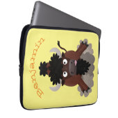 Funny Büffel Bison Cartoon Illustration Laptopschutzhülle (Vorne Rechts)