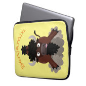 Funny Büffel Bison Cartoon Illustration Laptopschutzhülle (Vorderseite Links)