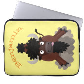 Funny Büffel Bison Cartoon Illustration Laptopschutzhülle (Vorderseite)