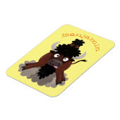 Funny Büffel Bison Cartoon Illustration Magnet (Linke Seite)