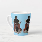 Funny Büffel Bison Cartoon Illustration Milchtasse (Linke Ecke)