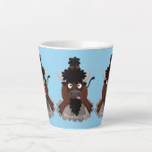 Funny Büffel Bison Cartoon Illustration Milchtasse (Vorderseite)