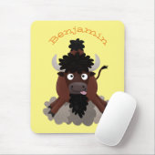 Funny Büffel Bison Cartoon Illustration Mousepad (Mit Mouse)