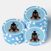 Funny Büffel Bison Cartoon Illustration Pokerchips (Stapel)