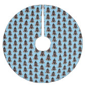 Funny Büffel Bison Cartoon Illustration Polyester Weihnachtsbaumdecke (Vorderseite)