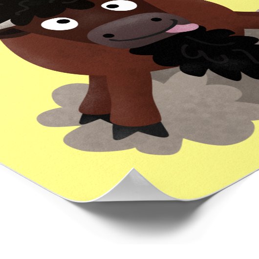 Funny Büffel Bison Cartoon Illustration Poster (Ecke)